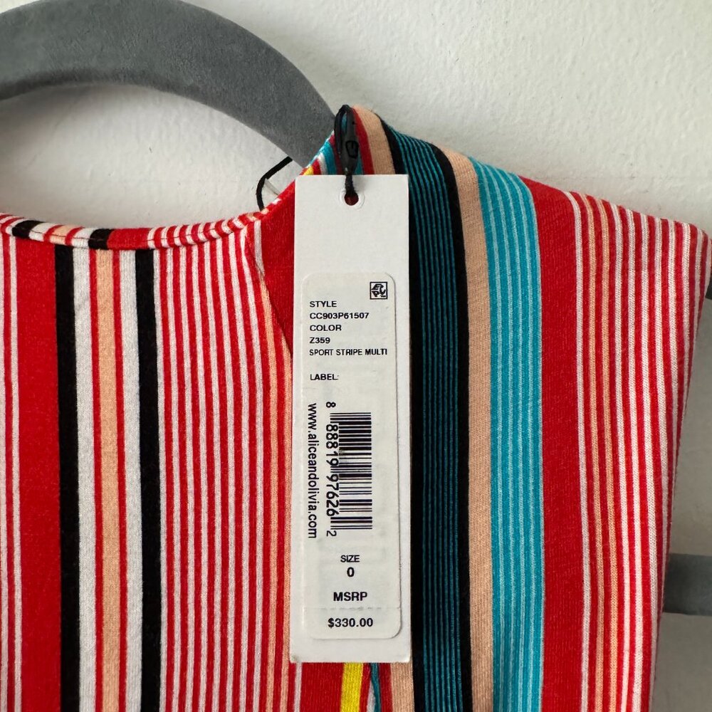 ALICE & OLIVIA - MULTI STRIPE SLEEVELESS - Picture 3 of 4